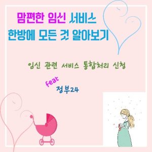 맘편한 임신서비스 한방에 모든 것 알아보기 : 임신 관련 서비스 통합처리 신청(feat 정부24)